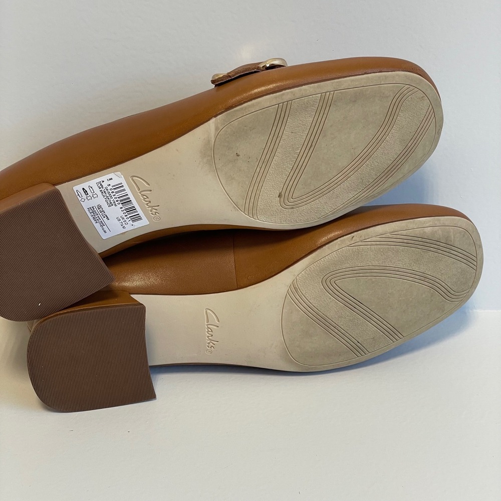 Clarks Signature Women's Brown Leather Loafer Buckle Shoes Size 7.5 - Picture 6 of 8